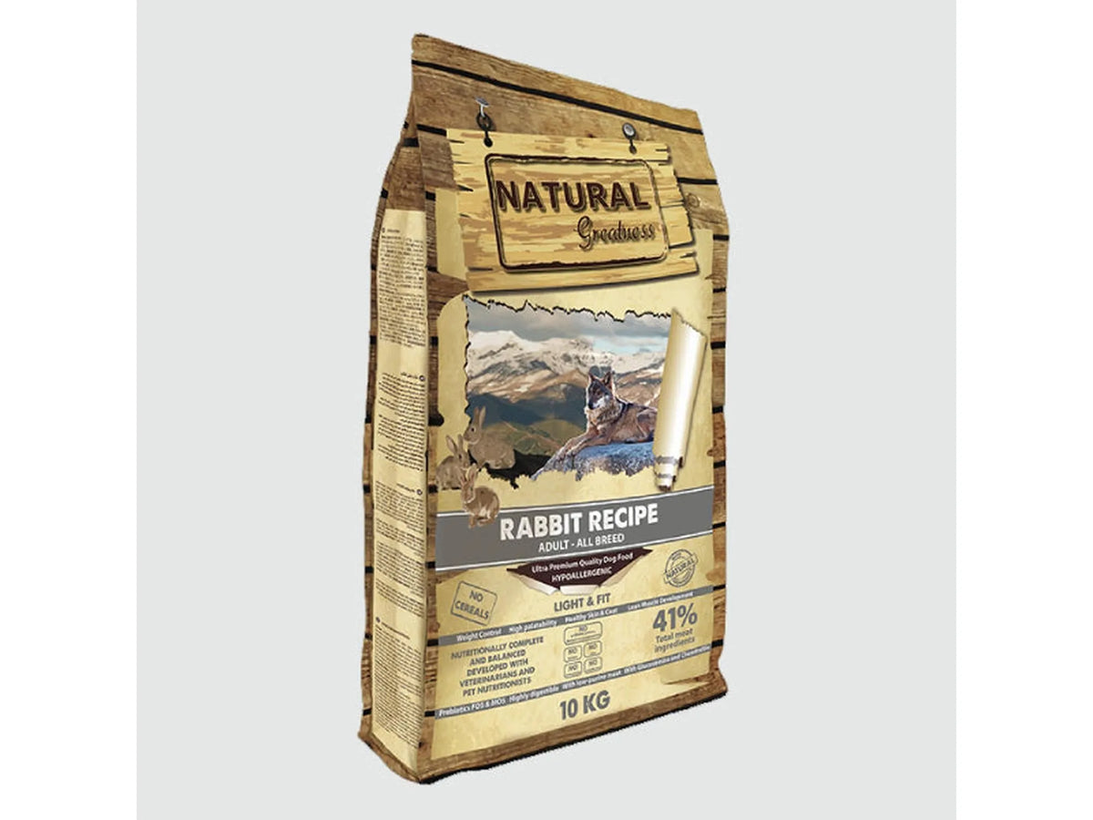 Natural Greatness Rabbit Recipe tørrfôr til hund av kanin, 10 kg pose