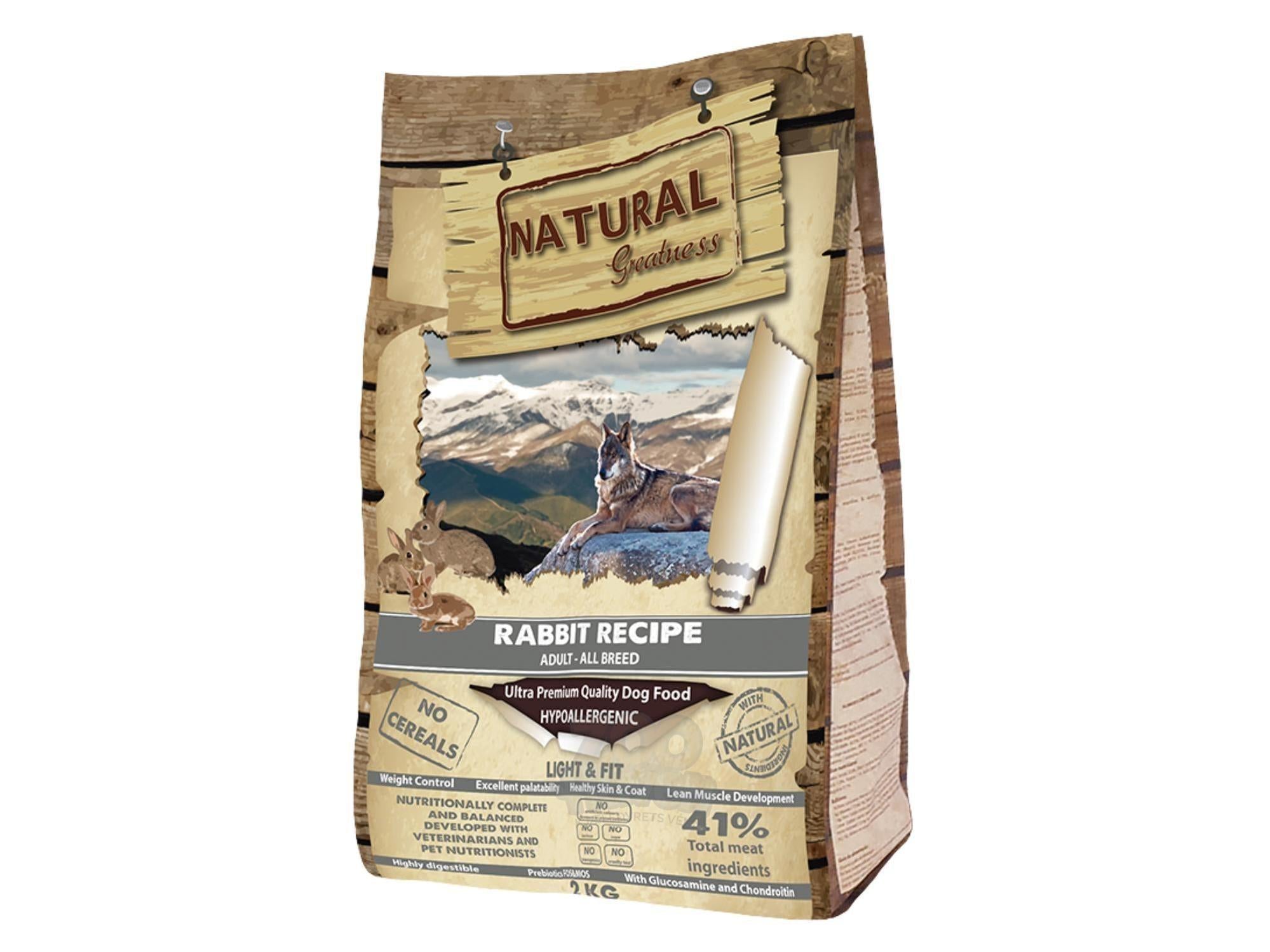 Natural Greatness Rabbit Recipe tørrfôr til voksen og senior hund av kanin