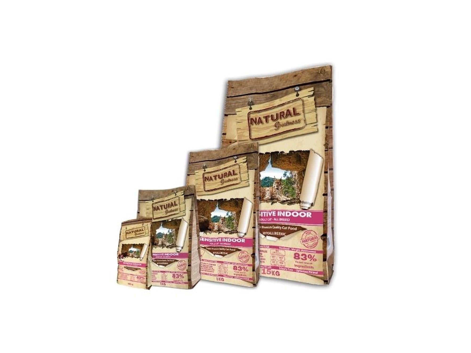 Natural Greatness Sensitive Indoor Light Senior kornfritt tørrfôr til innekatt