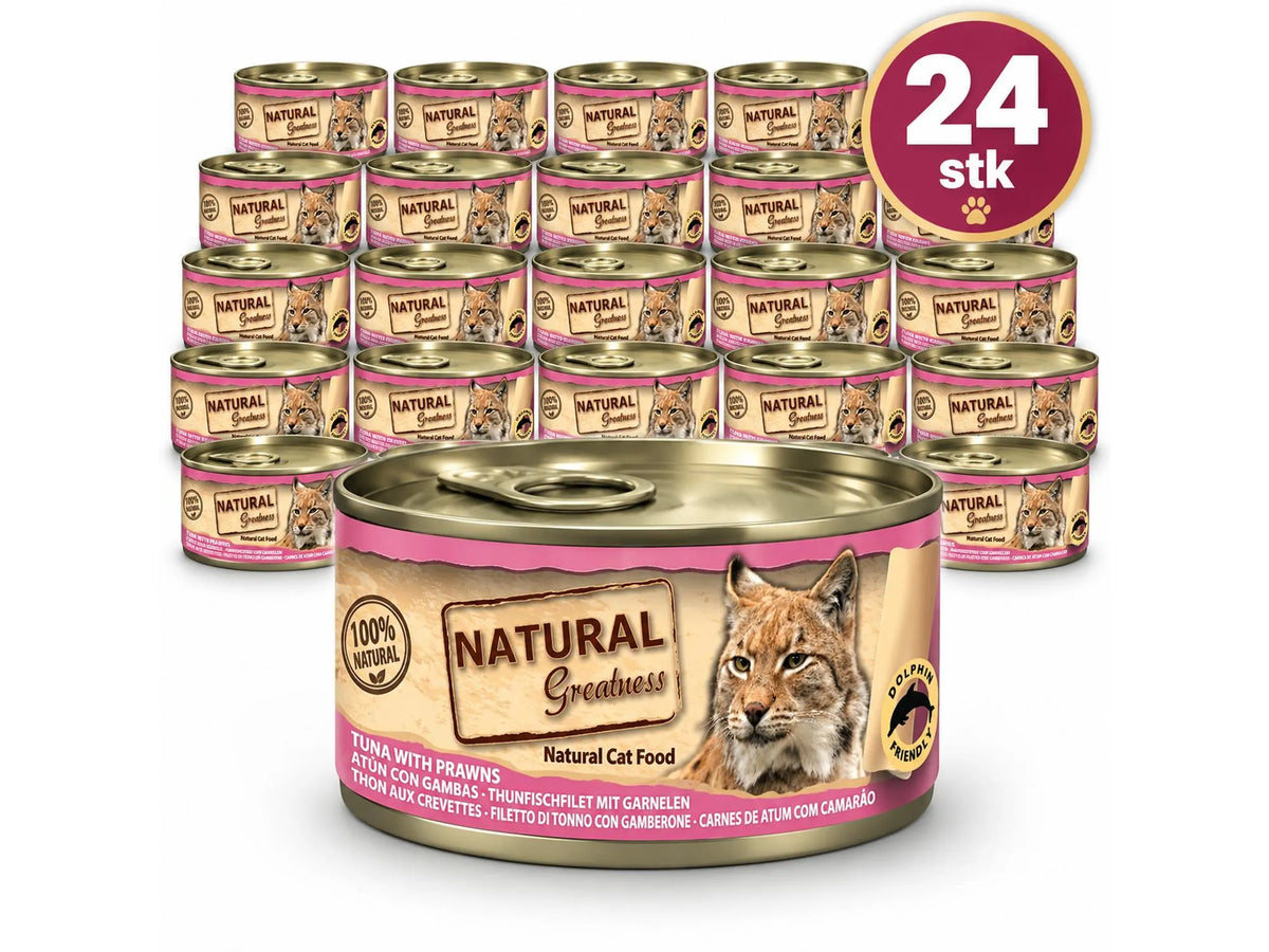 Natural Greatness Tuna & Prawns – Våtfôr & snacks katt | 24 × 70 g