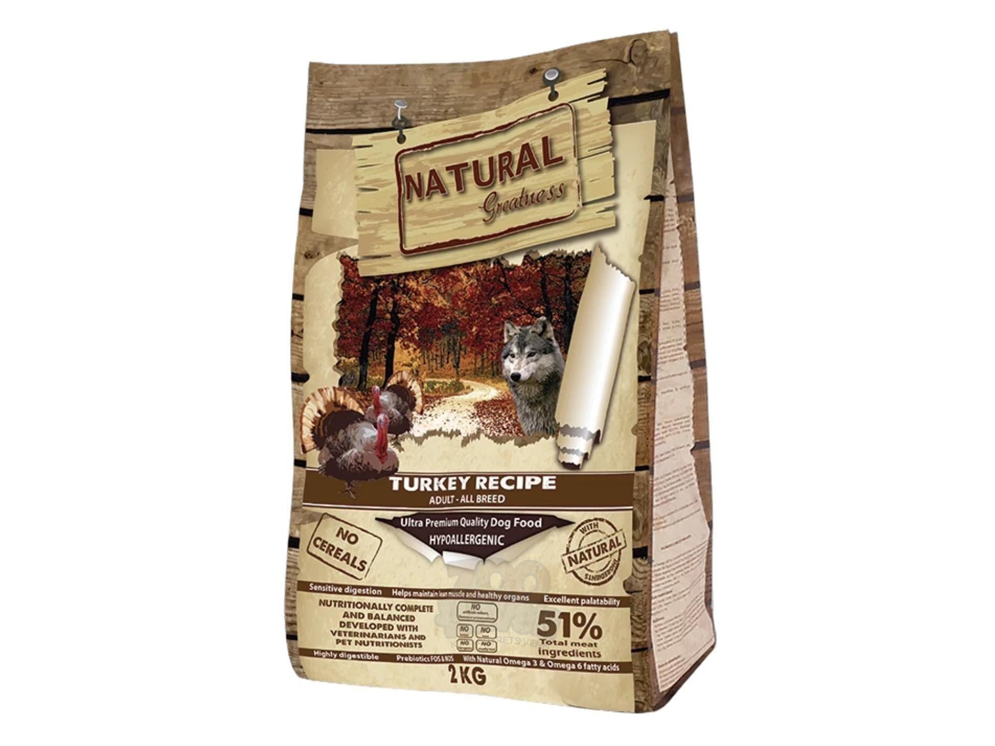 Natural Greatness Turkey Recipe tørrfôr til voksen hund av kalkun, and og kylling