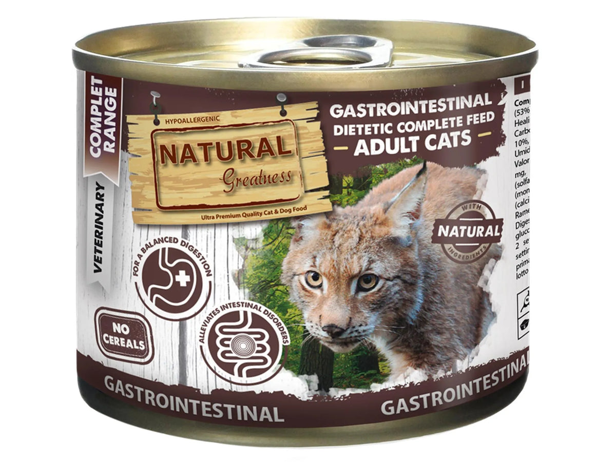 Natural Greatness Vet Gastrointestinal Våtfôr – Mage & Tarm | Veterinærfôr katt 6 × 200 g