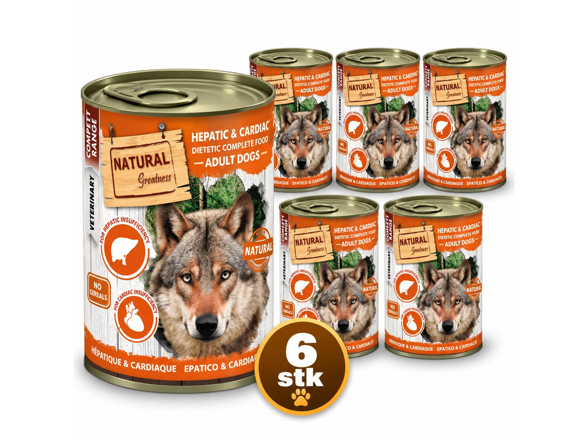 Natural Greatness Vet Hepatic & Cardiac Våtfôr – Lever & Hjerte | Veterinærfôr hund 6 × 400 g