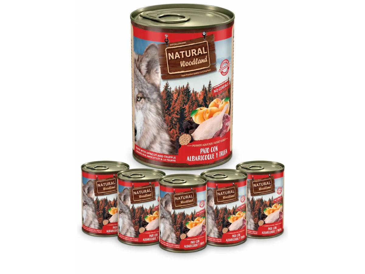 Natural Woodland And med aprikos og trøffel – Komplett våtfôr hund | 6 × 400 g
