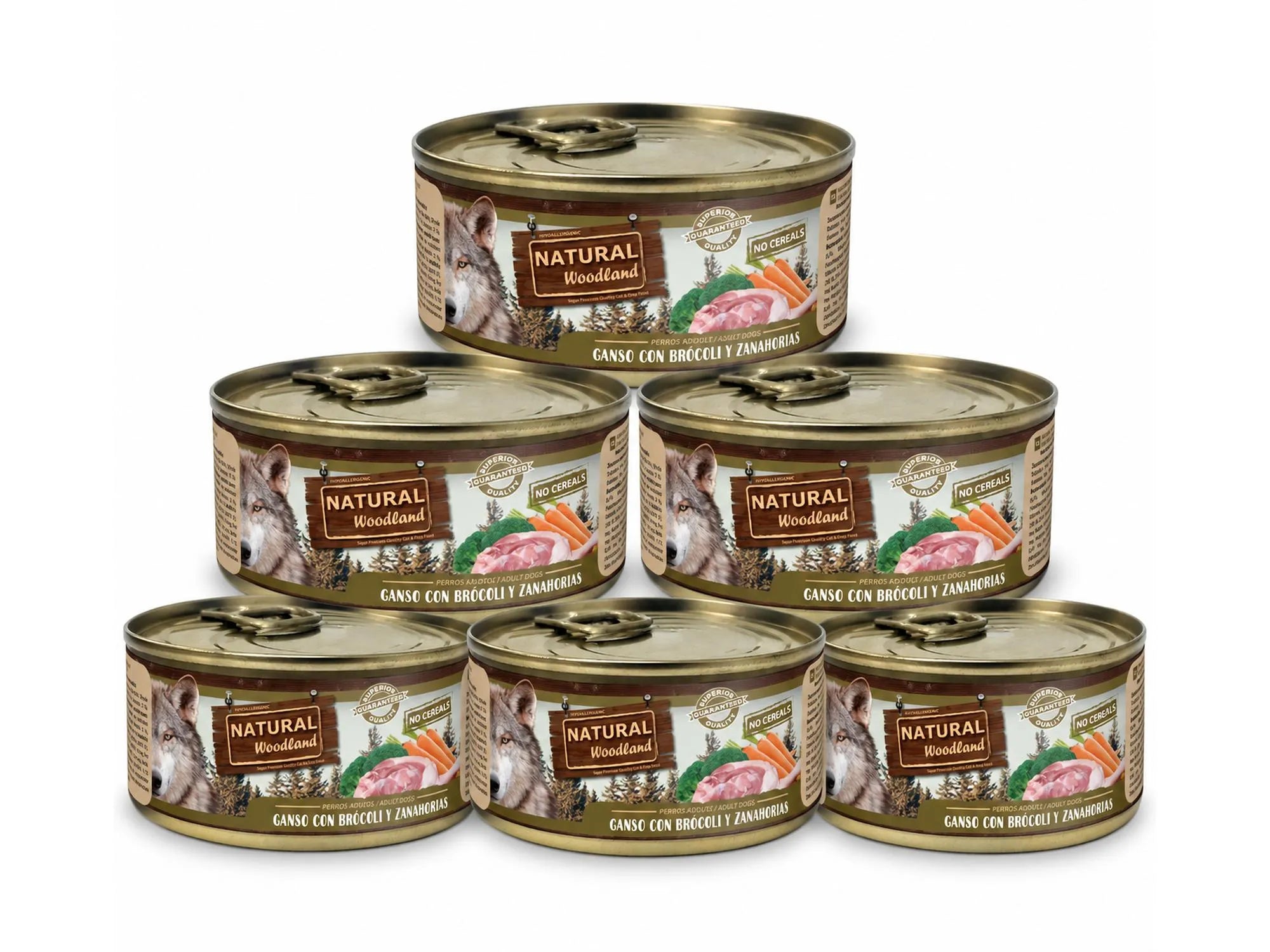 Natural Woodland Gås med brokkoli og gulrot – Komplett våtfôr hund | 6 × 170 g