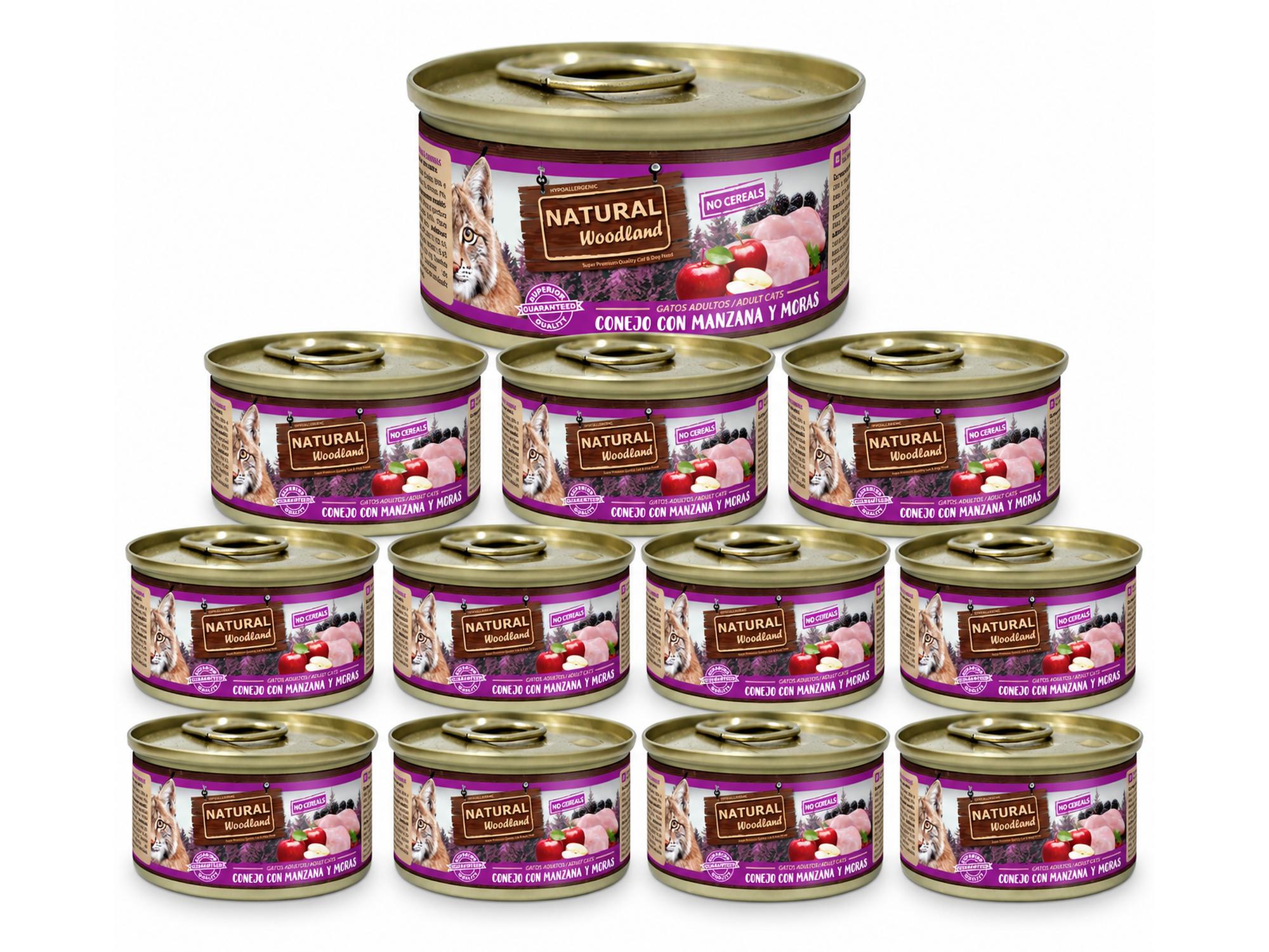 Natural Woodland Kanin med eple og bjørnebær – Komplett våtfôr katt | 12 × 85 g
