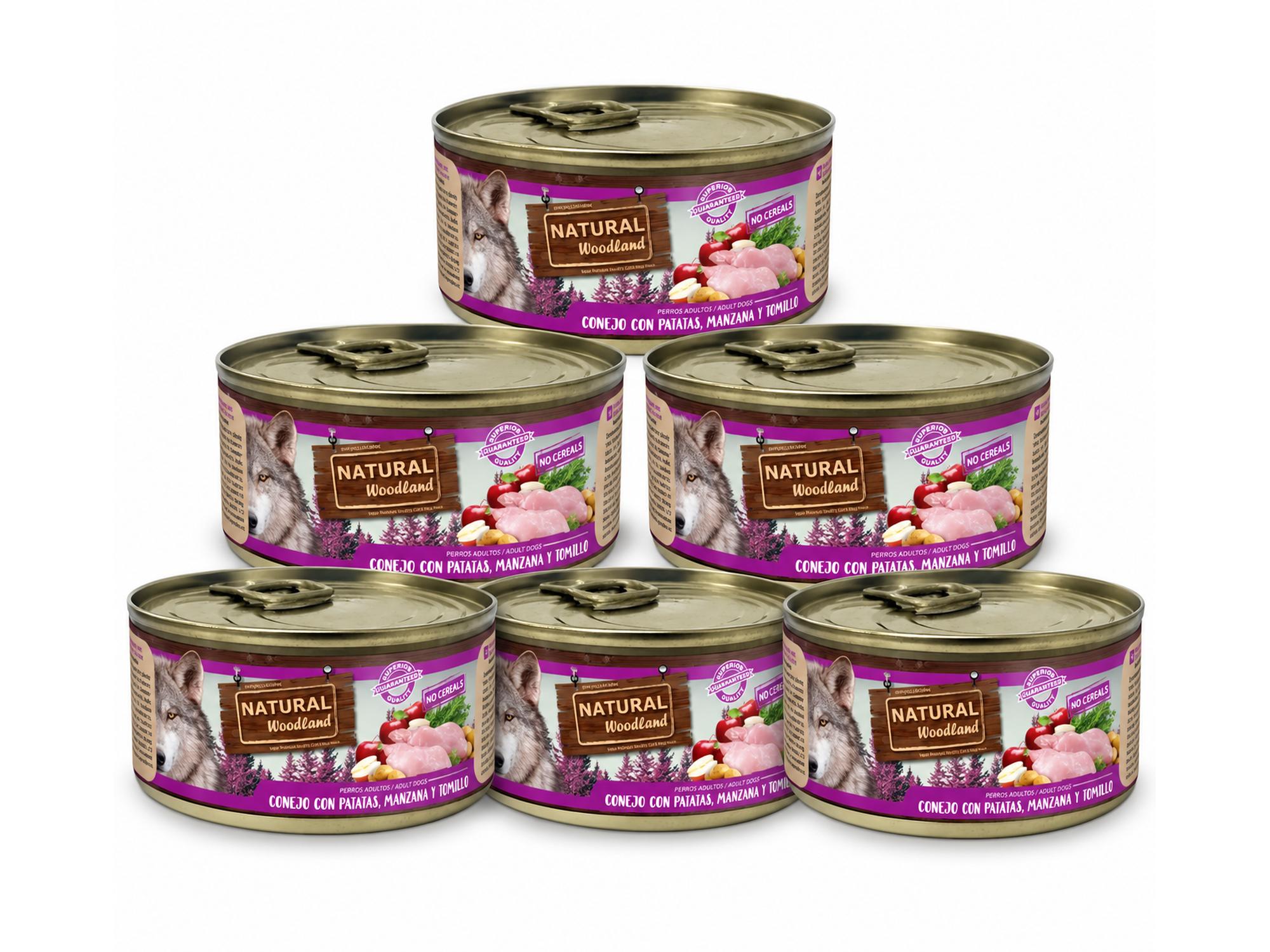 Natural Woodland Kanin med potet, eple og timian – Komplett våtfôr hund | 6 × 170 g