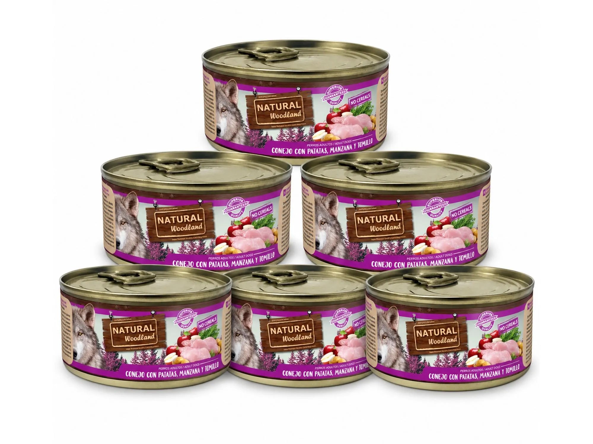 Natural Woodland Kanin med potet, eple og timian – Komplett våtfôr hund | 6 × 170 g