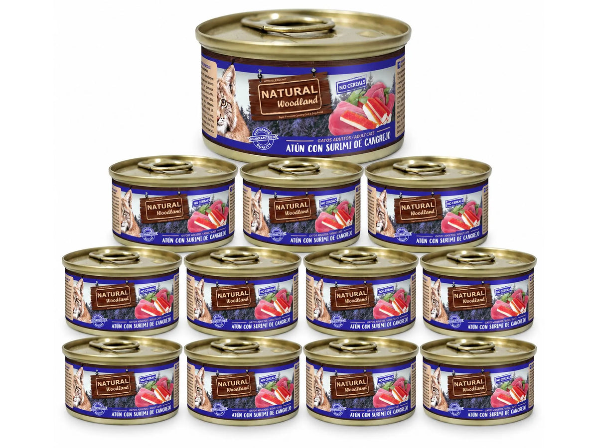 Natural Woodland Tunfisk med krabbesurimi – Komplett våtfôr katt | 12 × 85 g