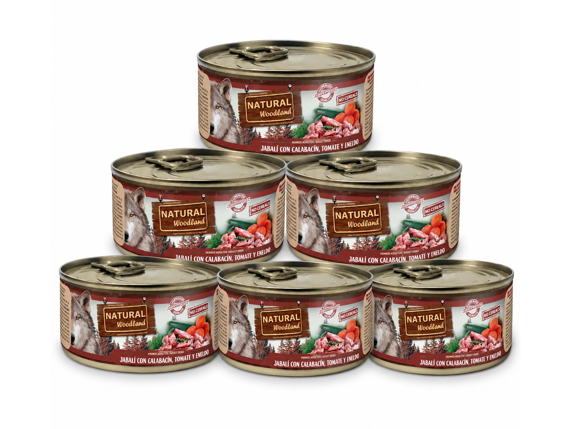 Natural Woodland Villsvin med squash, tomat og dill – Komplett våtfôr hund | 6 × 170 g