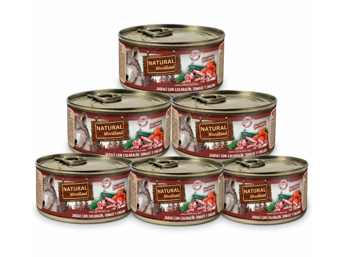 Natural Woodland Villsvin med squash, tomat og dill – Komplett våtfôr hund | 6 × 170 g
