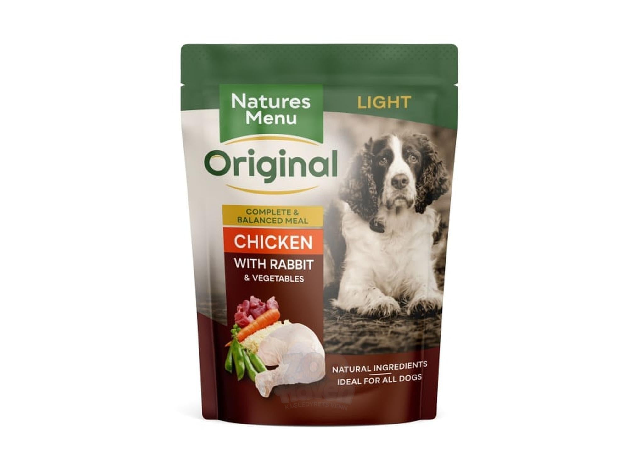 Natures Menu Original Pouches Hund Light Kylling og kanin