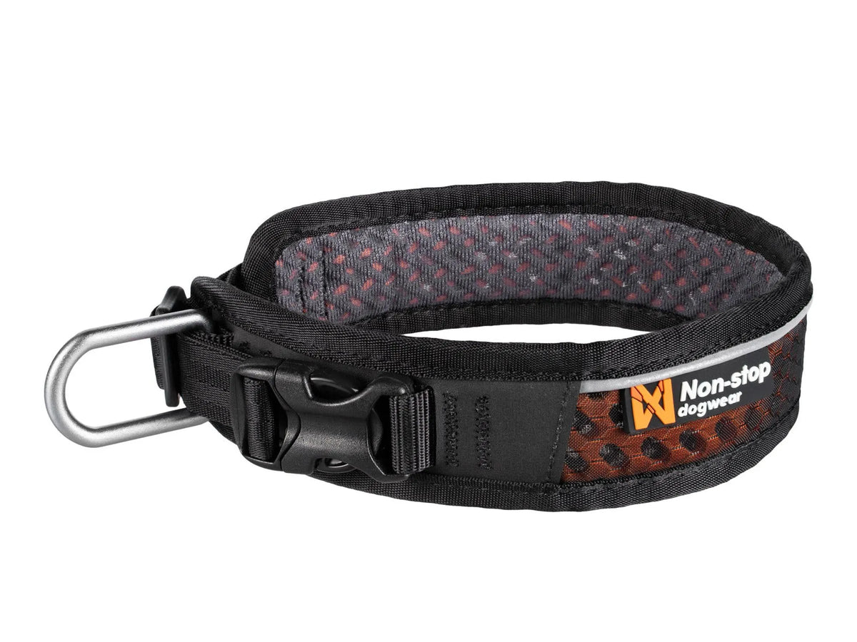Non-stop dogwear Rock adjustable collar halsbånd – Svart/oransje