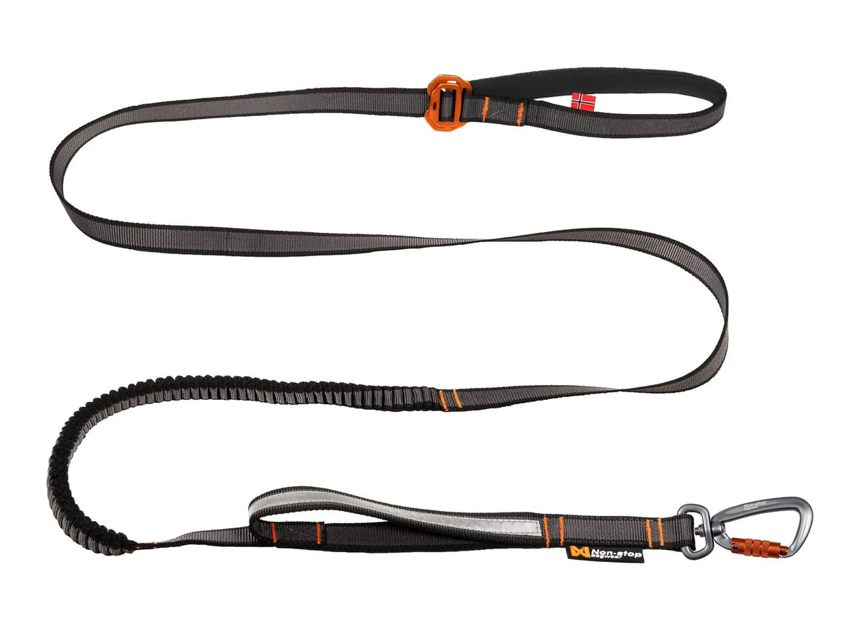 Non-stop dogwear Touring bungee adjustable justerbart strikkbånd – Svart/grå