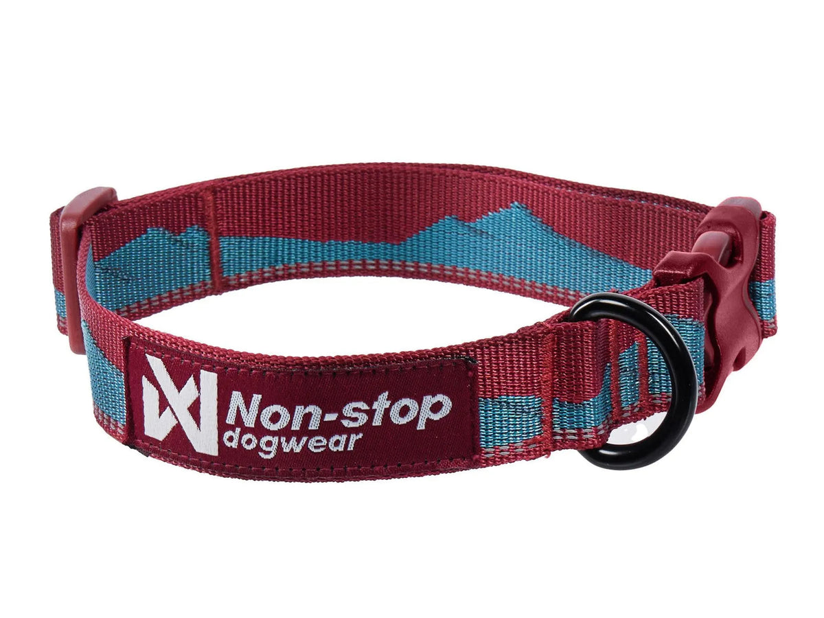 Non-stop dogwear Trail quest collar halsbånd – Teal/vinrød