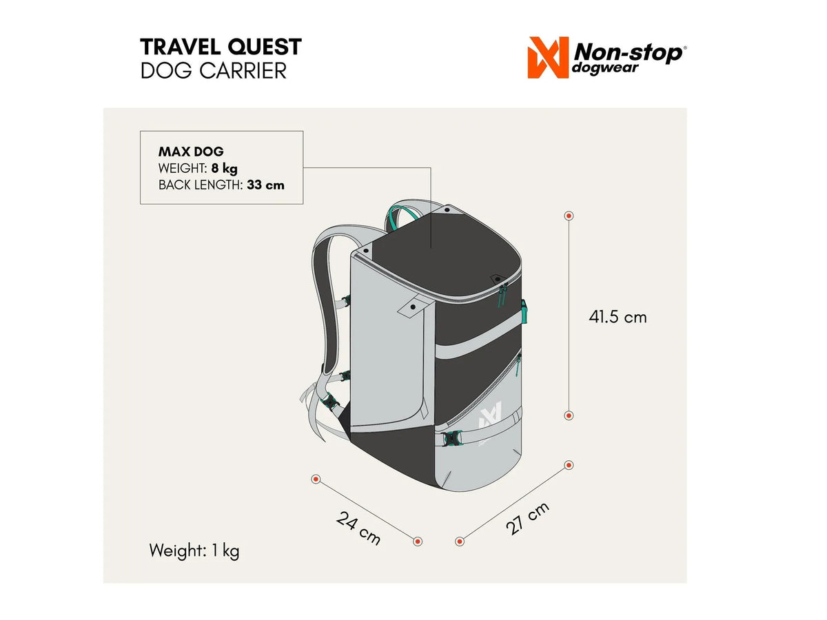 Non-stop dogwear Travel quest dog carrier – Grå