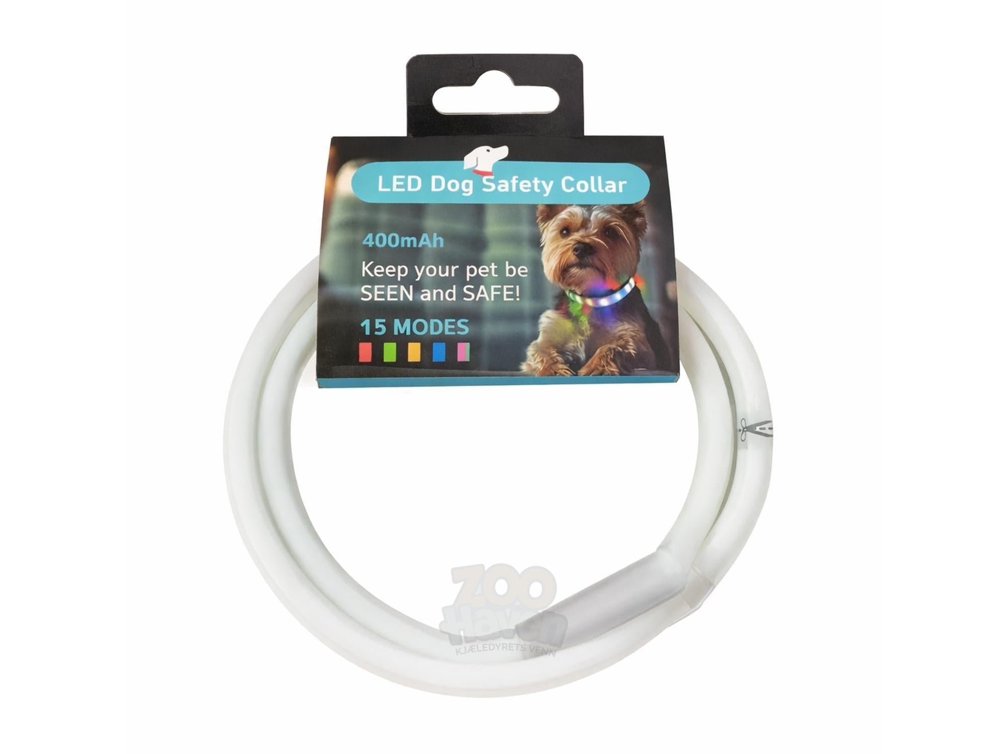 Oppladbart LED-halsbånd for Hund – Justerbar Størrelse-5