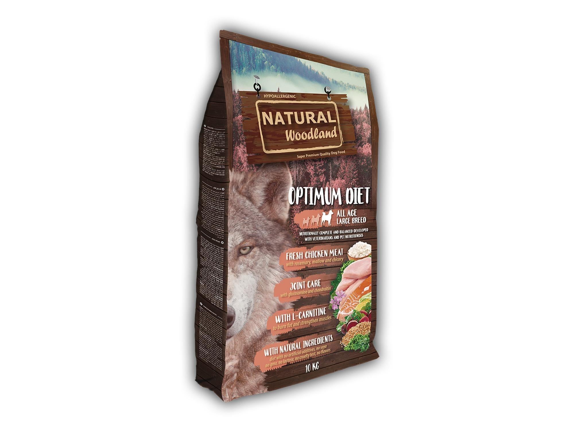 Natural Woodland Optimum Recipe 10kg Large Breed hundemat til store hunder