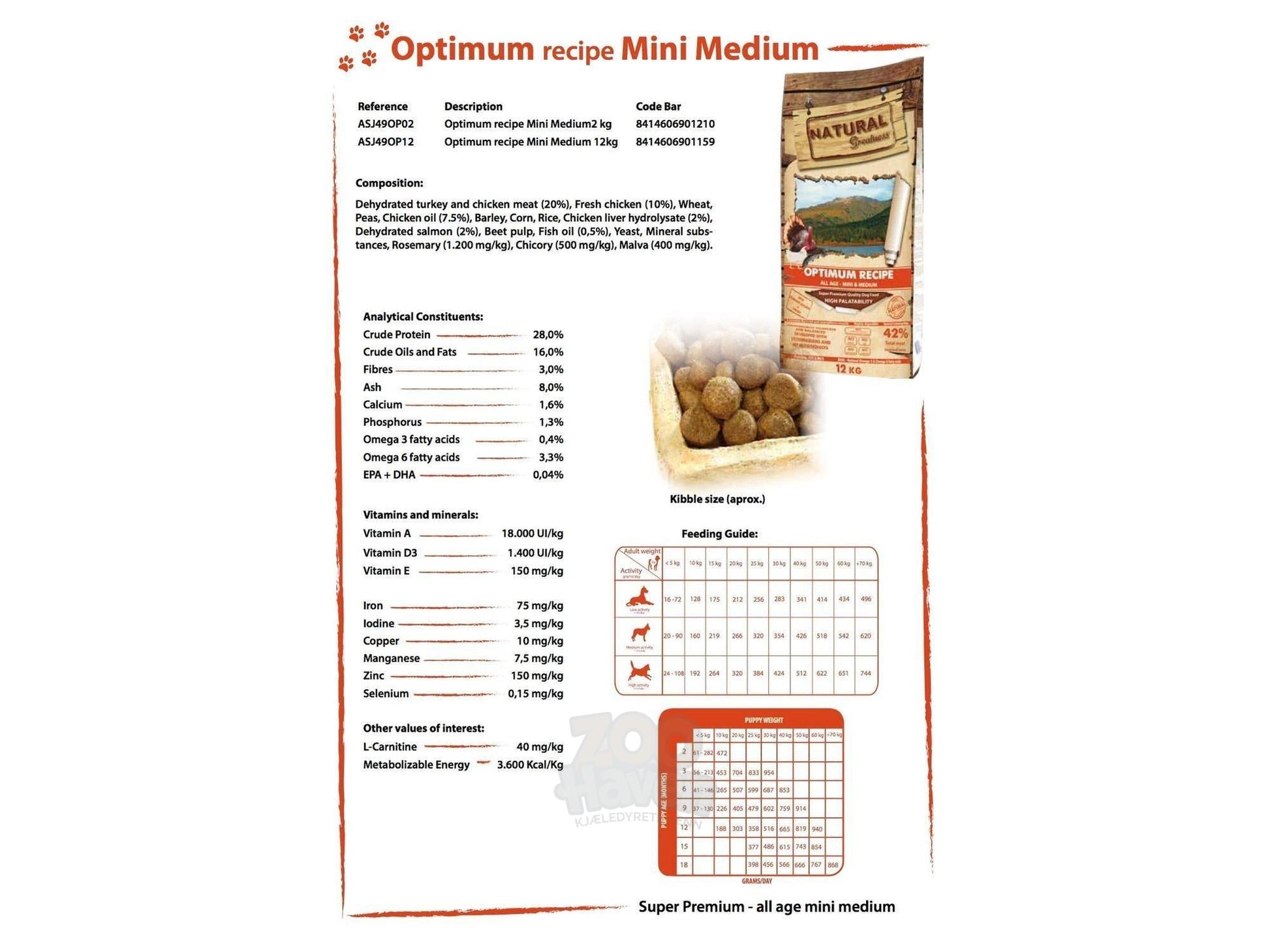 Natural Woodland Optimum Recipe Mini-Med – bilde 2