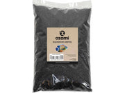 Ozami Akvaristik Aquarium Gravel Black 2–3 mm 2 kg i klar pose med brun etikett.
