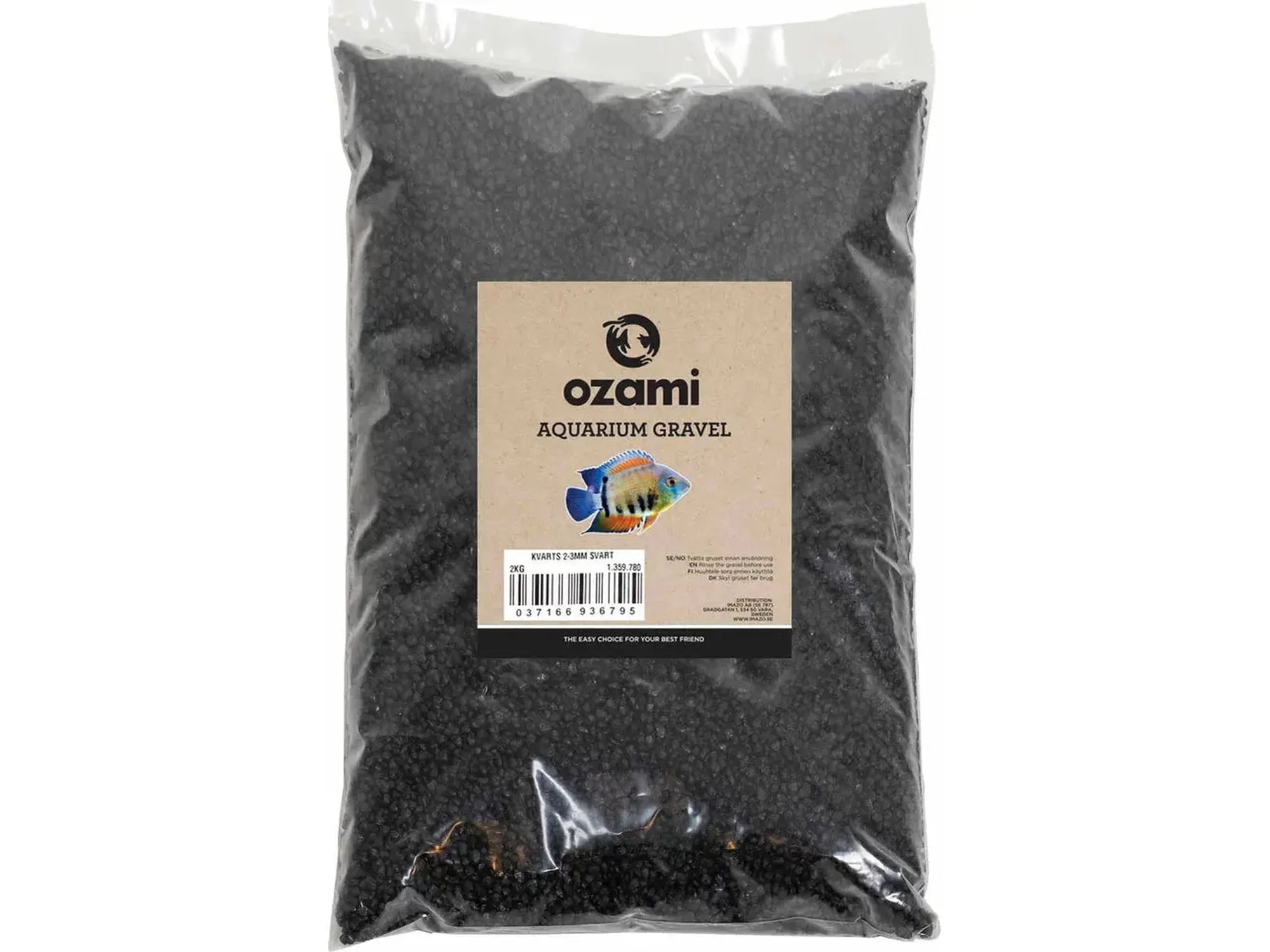 Ozami Akvaristik Aquarium Gravel Black 2–3 mm 2 kg