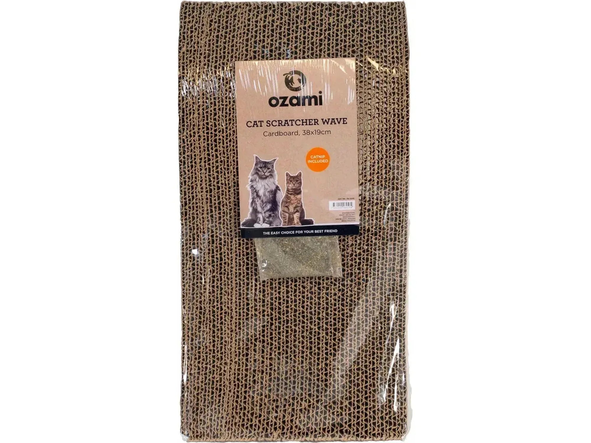 Ozami Cat Scratcher Wave 38x19 cm – Bølgeformet Klorebrett med Kattemynte