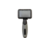 Ozami X-Small soft brush with black and gray handle, plastic tips, for double-coated pets.