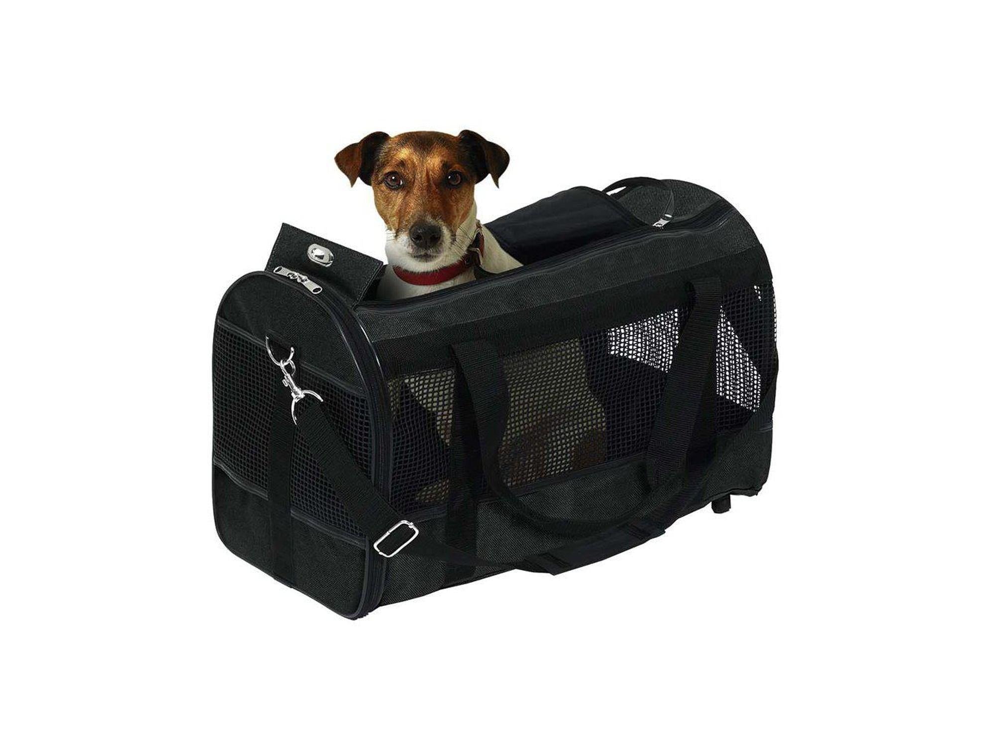 Ozami transportveske i sort nylon 50x30x30 cm til katt og liten hund