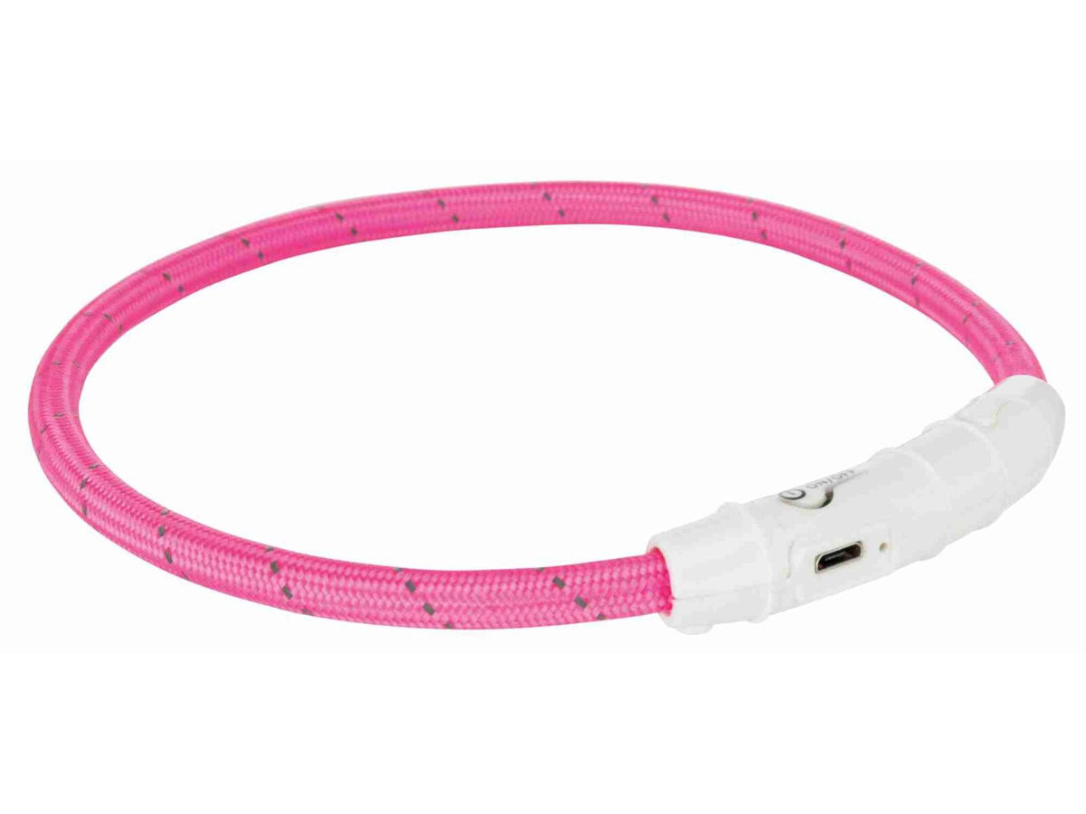 Trixie Flash Lysende halsbånd USB – XS–S / Rosa