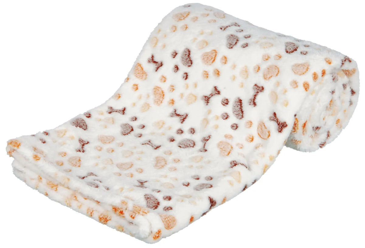 Trixie Jimmy Soft Fleeceteppe Hvit/Beige med Poter