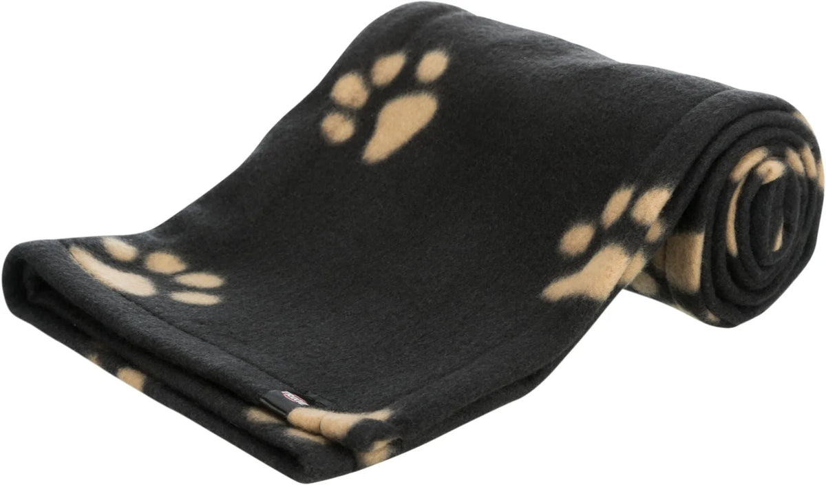 Trixie Fleeceteppe Svart med Beige Poter