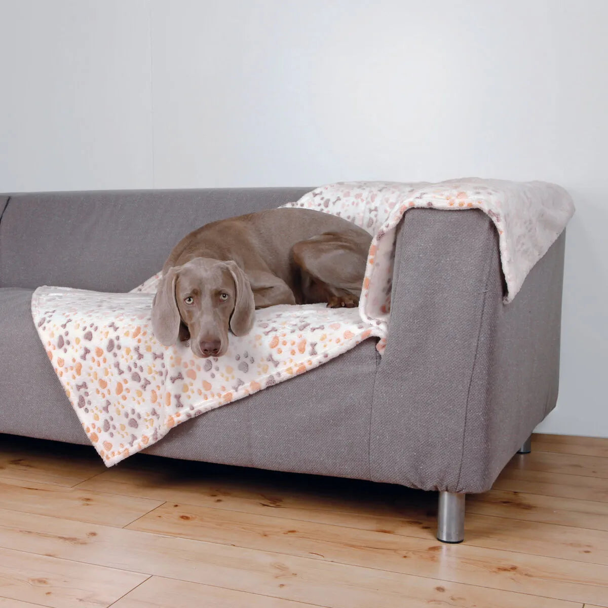 Trixie Jimmy Soft Fleeceteppe Hvit/Beige med Poter