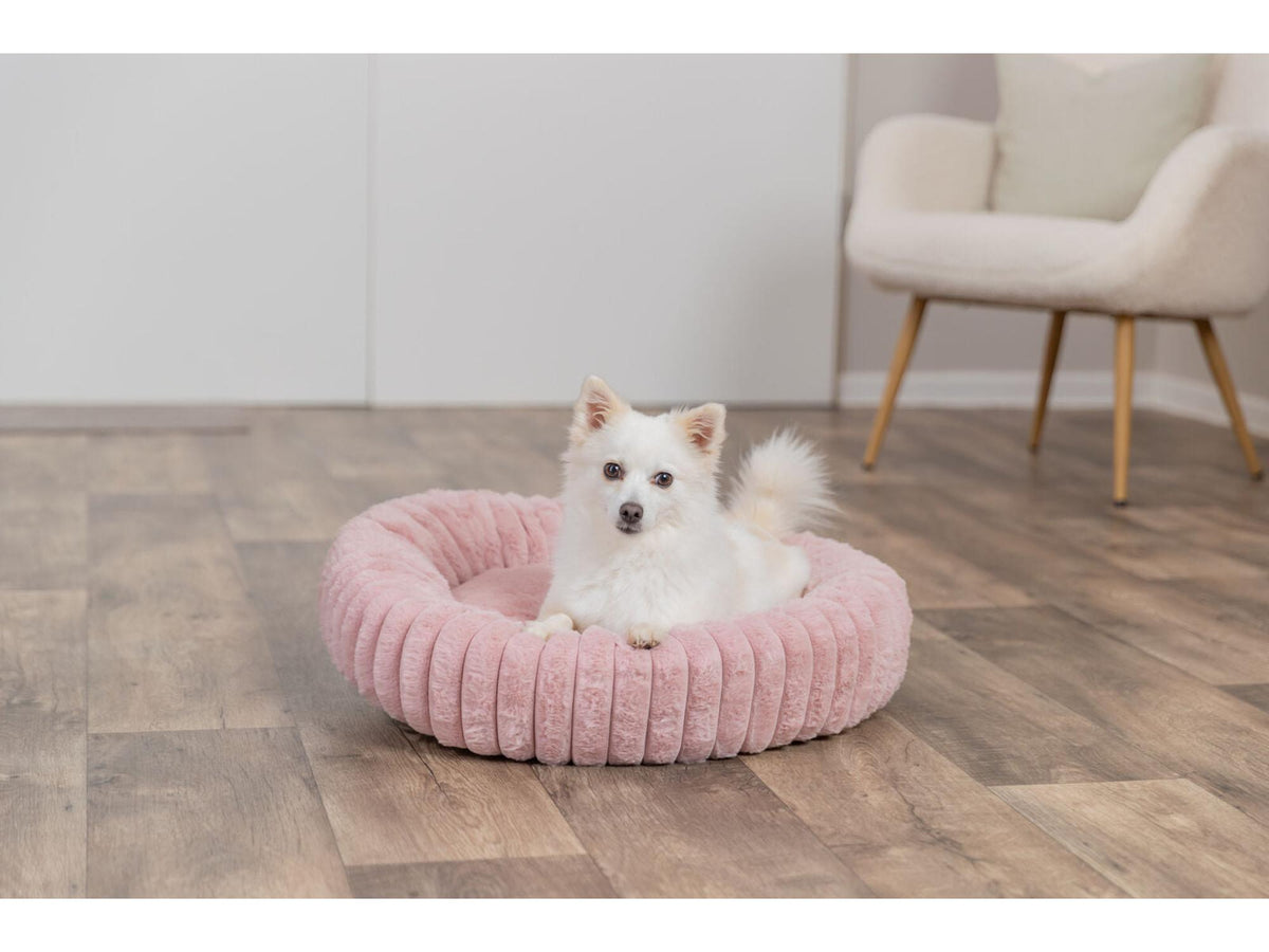 Trixie Lonni Rund Seng i Ribbet Plysj – SOFT Edition
