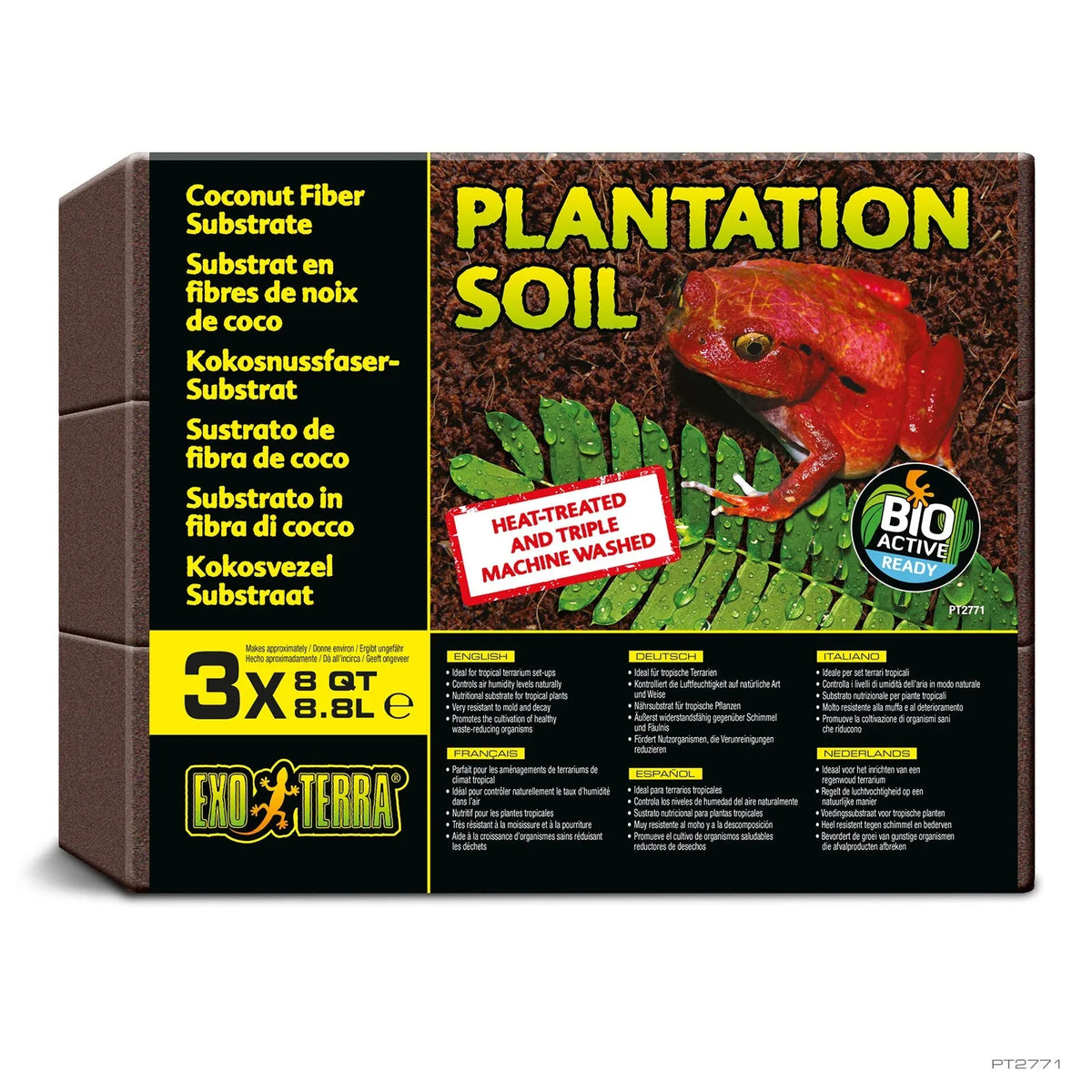 Exo Terra Plantation Soil 3-pakk terrariumsubstrat 3 x 8,8 liter