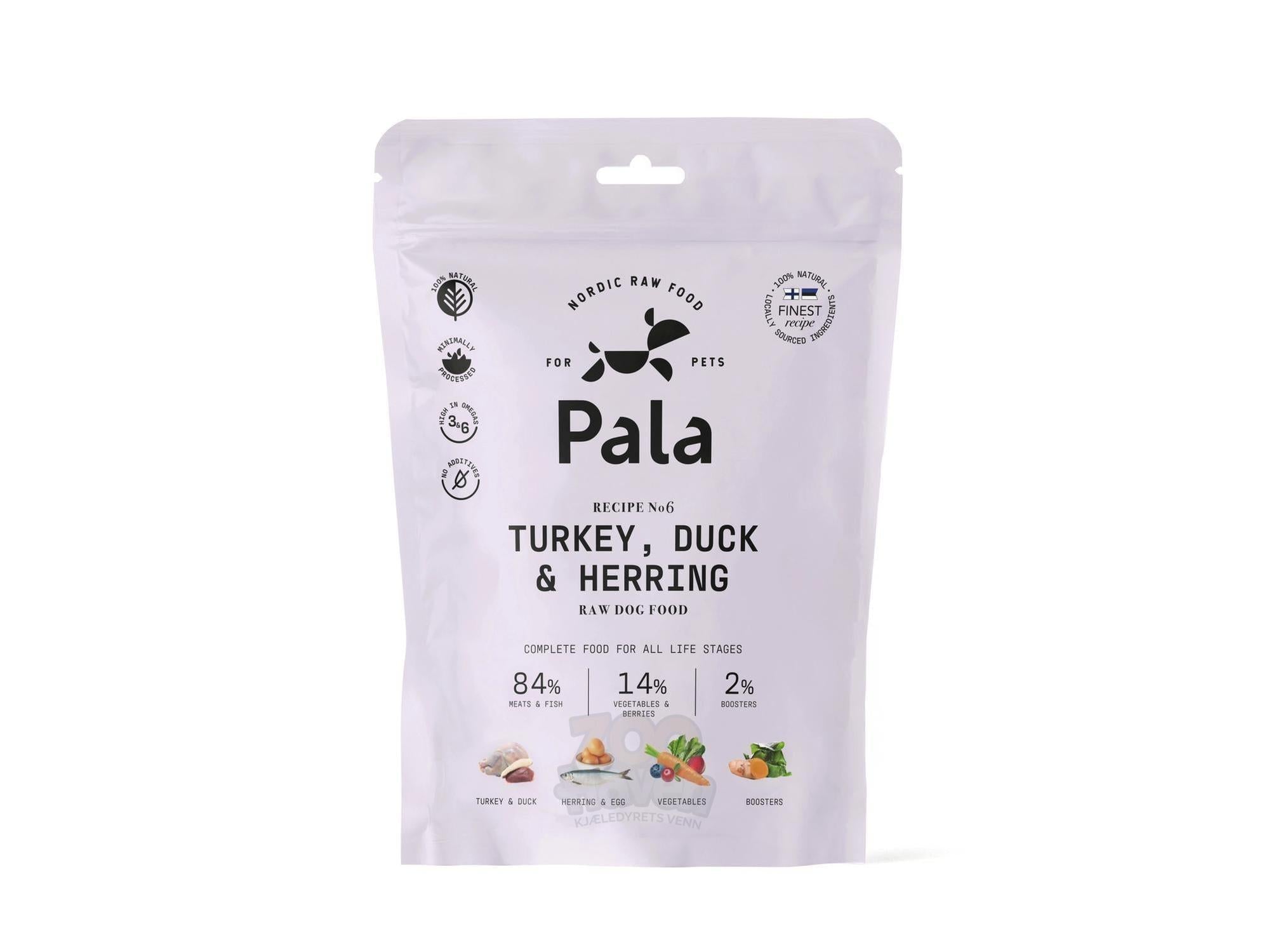 Pala Komplett Hundemat Kalkun, And & Sild – Turkey, Duck & Herring (Recipe #6)