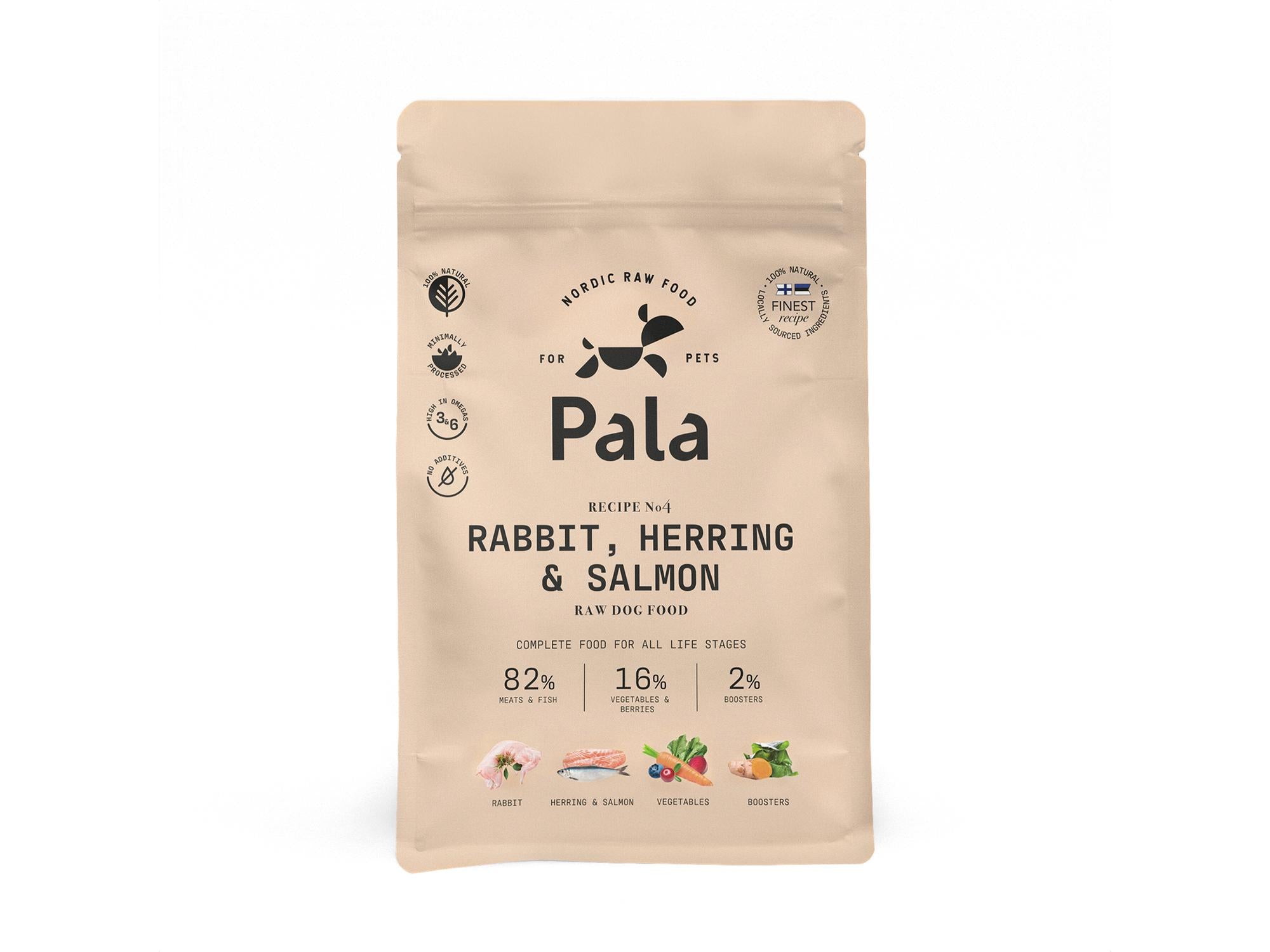 Pala Komplett Hundemat Kanin, Sild & Laks – Rabbit, Herring & Salmon (Recipe #4)