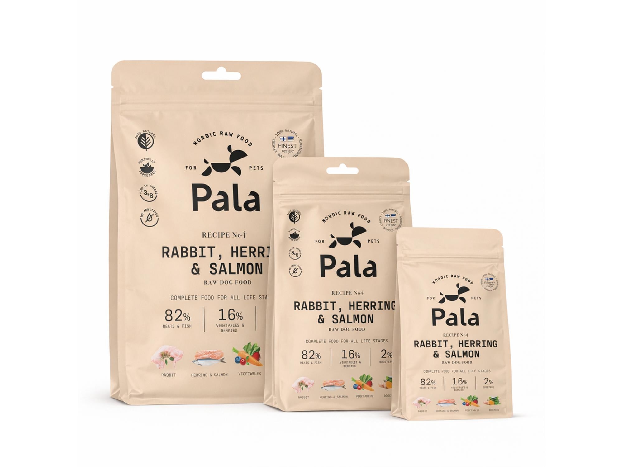 Pala Komplett Hundemat Kanin, Sild & Laks – Rabbit, Herring & Salmon (Recipe #4)