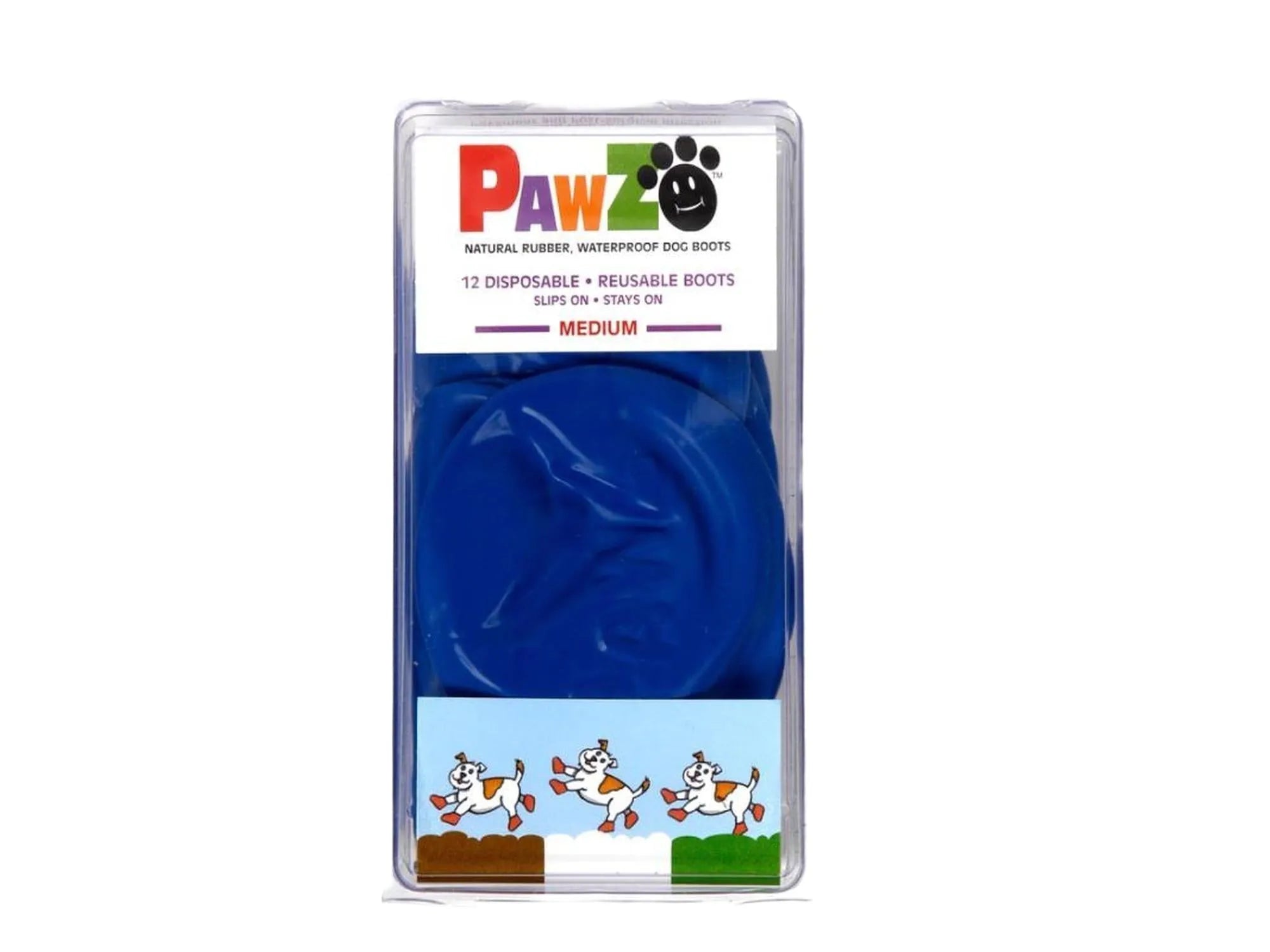Pawz Farge Potebeskytter, medium blå engangs hundesko i naturgummi.