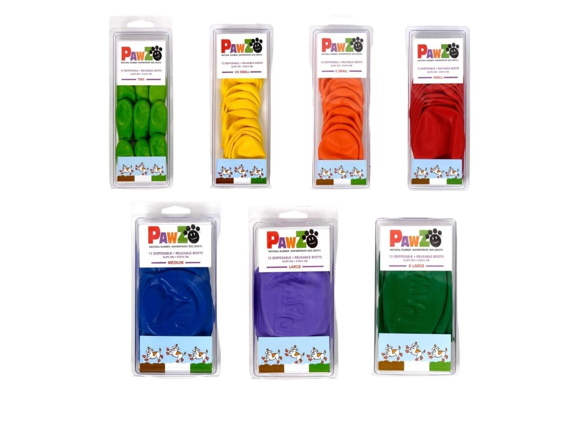 Pawz Farge Potebeskytter gummistøvler til hund