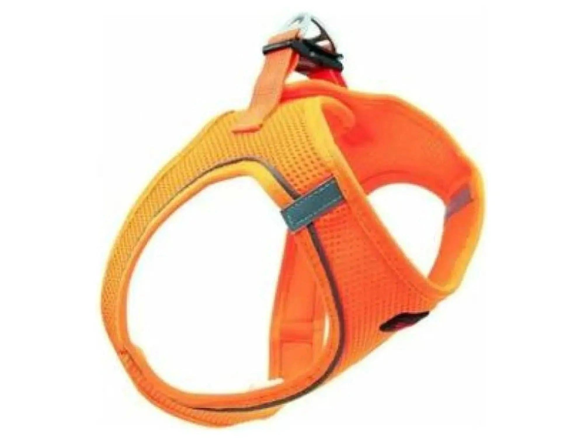 Oransje Pettime Air Mesh hundesele i størrelse XS for 3-5 kg hunder, med reflekterende detaljer.