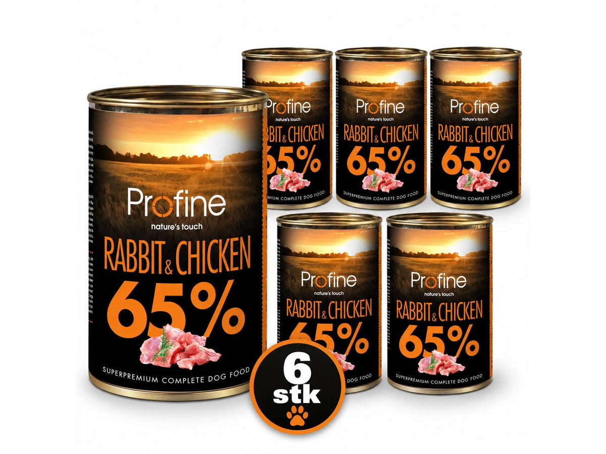 Profine Rabbit and Chicken 65 % 6-pakk – våtfôr til hund med kanin og kylling 6 × 400 g
