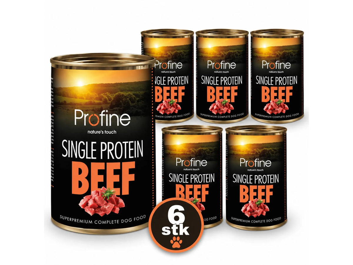 Profine Single Protein Beef 6-pakk – våtfôr til hund med storfe 6 × 400 g