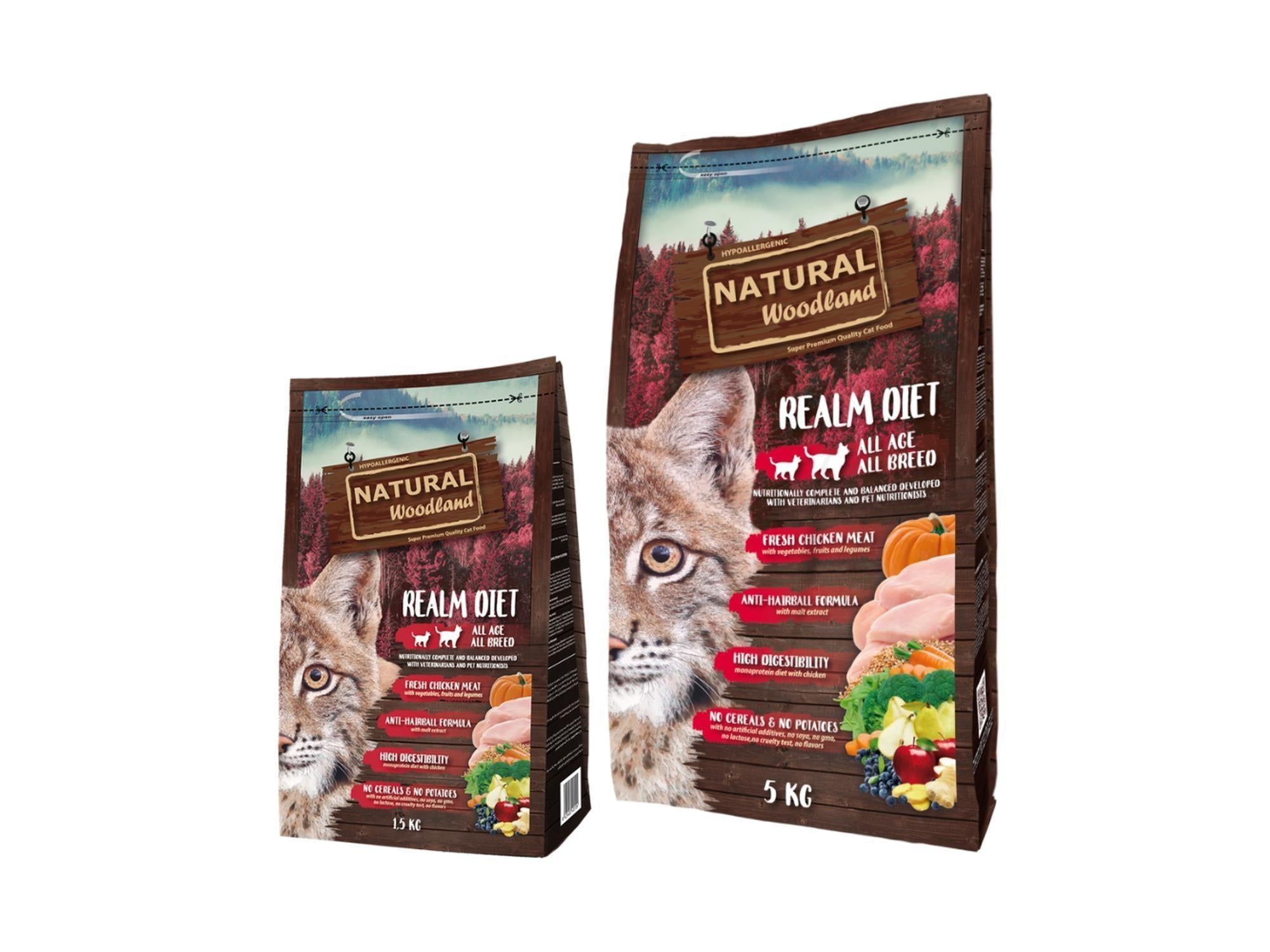 Natural Woodland Realm Diet kattemat med ferskt og tørket kylling