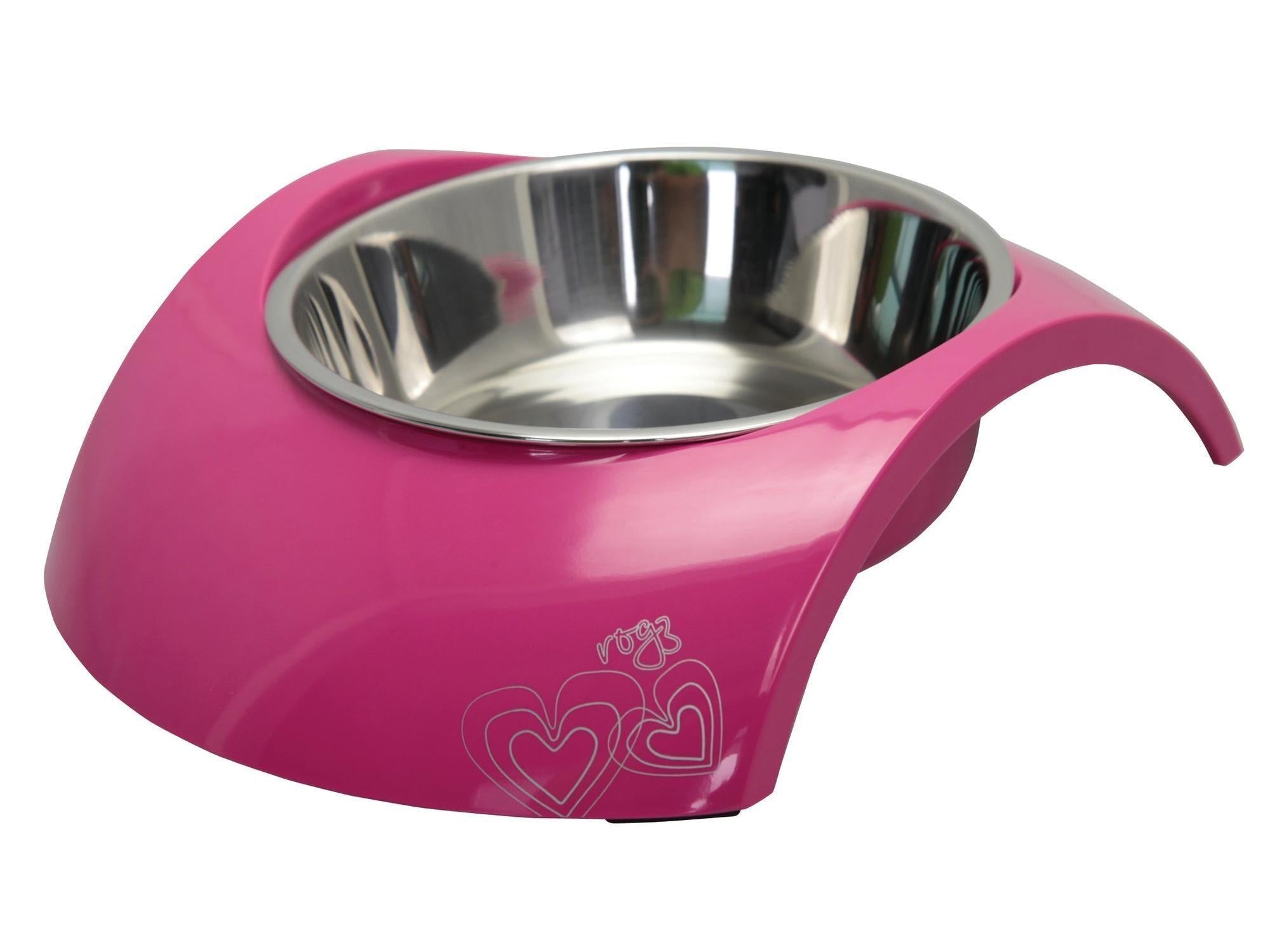 Rogz Luna 2-i-1 matskål Large i rosa 700 ml
