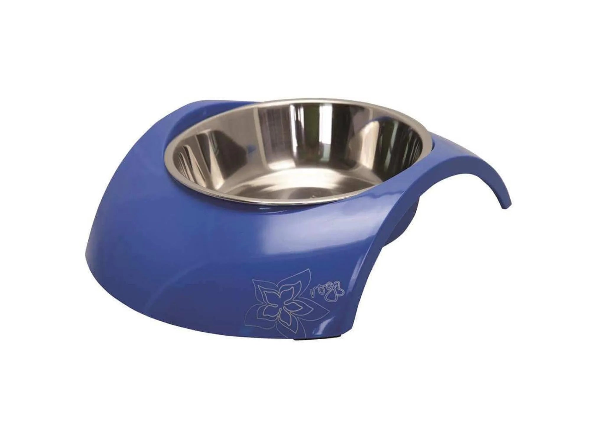Rogz Luna Bowlz Small Blå 160 ml, en blå matskål i melamin med uttakbar skål i rustfritt stål.