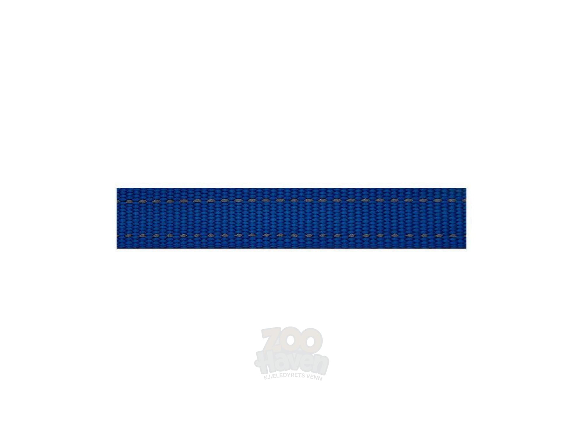 Blått Rogz Utility hundehalsbånd i nylon med reflekterende tråd, 25mm bredt.