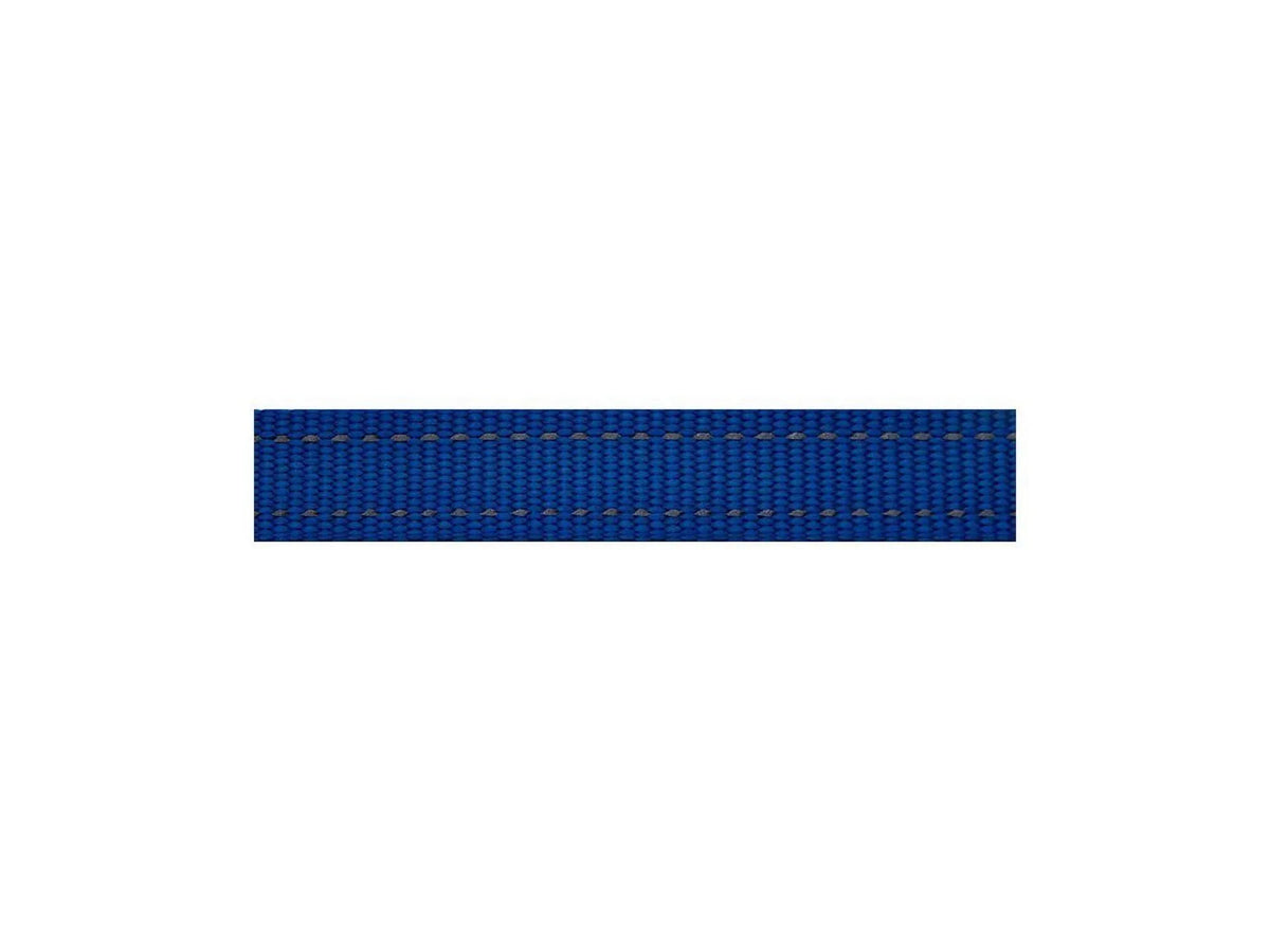 Blått Rogz Utility hundehalsbånd i nylon med reflekterende tråd, 25mm bredt.