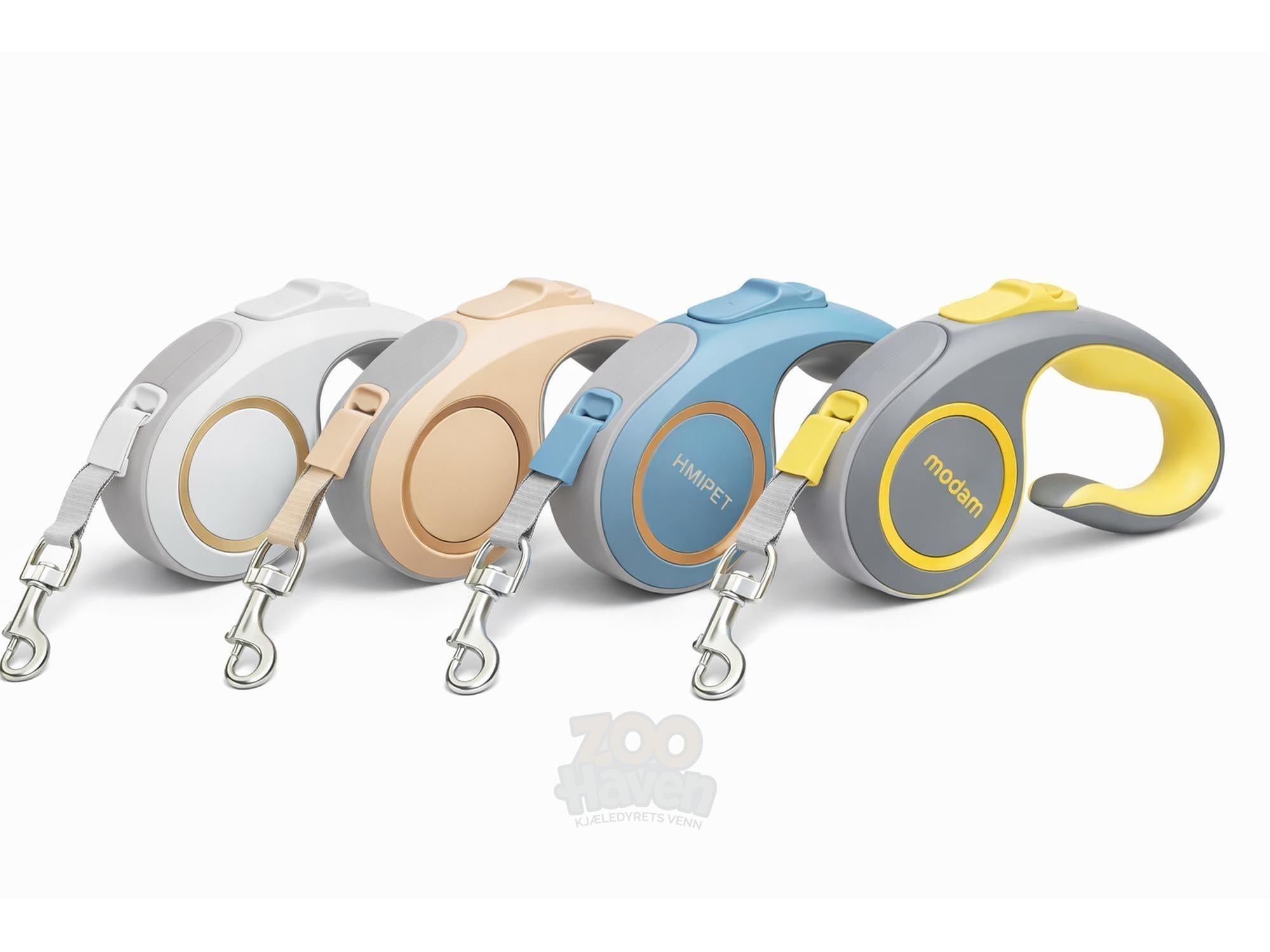 Retraktabelt hundebånd 5 m –  med refleks og låseknapp