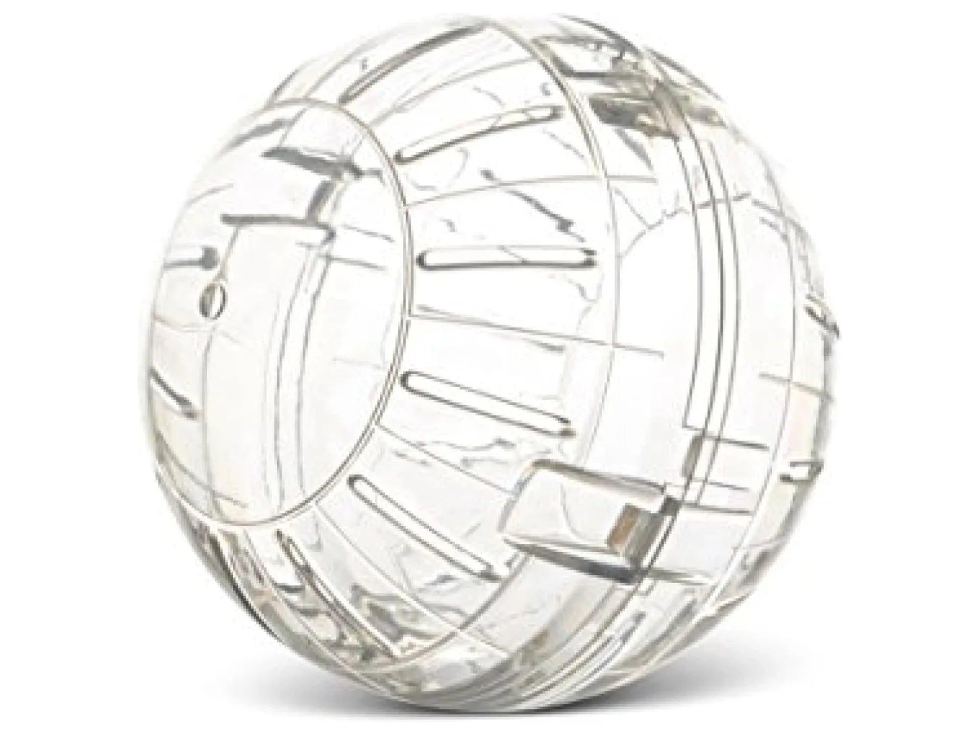 Transparent Savic Runner Large Ø25 løpeball for smådyr, med ventilasjonsåpninger og jevn rulleflate.