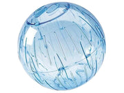 Stor, transparent blå Savic Runner løpeball Ø25 for smådyr, med ventilasjonsåpninger.